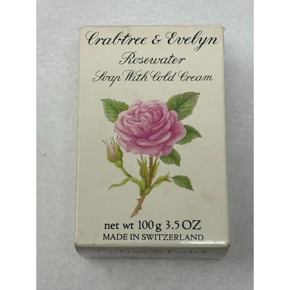 Vtg Crabtree‎ & Evelyn Rosewater with Cold Cream Eau De Rose Bar Soap 3.5 oz NIP